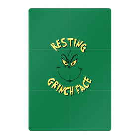 Магнитный плакат 2Х3 с принтом Resting Grinch Face в Петрозаводске, Полимерный материал с магнитным слоем | 6 деталей размером 9*9 см | Тематика изображения на принте: grinch | гринч | новый год | рождество