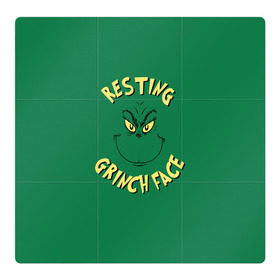 Магнитный плакат 3Х3 с принтом Resting Grinch Face в Петрозаводске, Полимерный материал с магнитным слоем | 9 деталей размером 9*9 см | Тематика изображения на принте: grinch | гринч | новый год | рождество