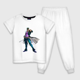 Детская пижама хлопок с принтом Дзётаро Кудзё в Петрозаводске, 100% хлопок |  брюки и футболка прямого кроя, без карманов, на брюках мягкая резинка на поясе и по низу штанин
 | anime | jojo | аниме | джоджо | дзётаро кудзё