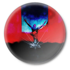 Значок с принтом Джордж Уотерс из Pink Floyd в Петрозаводске,  металл | круглая форма, металлическая застежка в виде булавки | 