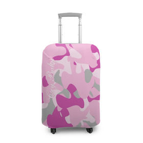 Чехол для чемодана 3D с принтом Lil PEEP Cry baby в Петрозаводске, 86% полиэфир, 14% спандекс | двустороннее нанесение принта, прорези для ручек и колес | baby | cry | lil peep | lil peep cry baby | pink | камуфляж | розовый | розовый камуфляж