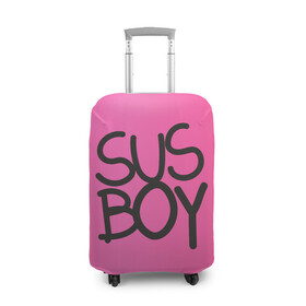 Чехол для чемодана 3D с принтом Susboy в Петрозаводске, 86% полиэфир, 14% спандекс | двустороннее нанесение принта, прорези для ручек и колес | baby | cry | lil peep | lil peep cry baby | pink | susboy | камуфляж | лил | лилпип | пип | розовый | розовый камуфляж