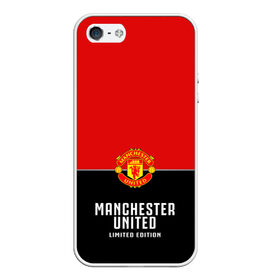 Чехол для iPhone 5/5S матовый с принтом Manchester United в Петрозаводске, Силикон | Область печати: задняя сторона чехла, без боковых панелей | манчестер | манчестер юнайтед | футбол