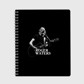 Тетрадь с принтом Roger Waters Pink Floyd в Петрозаводске, 100% бумага | 48 листов, плотность листов — 60 г/м2, плотность картонной обложки — 250 г/м2. Листы скреплены сбоку удобной пружинной спиралью. Уголки страниц и обложки скругленные. Цвет линий — светло-серый
 | roger waters | джордж уотерс | композитор | певец | поэт