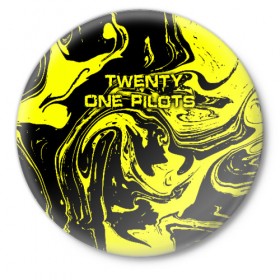 Значок с принтом Twenty One Pilots в Петрозаводске,  металл | круглая форма, металлическая застежка в виде булавки | 