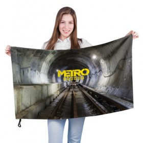 Флаг 3D с принтом METRO EXODUS в Петрозаводске, 100% полиэстер | плотность ткани — 95 г/м2, размер — 67 х 109 см. Принт наносится с одной стороны | ak47 | metro 2033 | metro exodus | апокалипсис | артем | глуховский | дорога | маски | ночь | оружие | поезд | противогаз | сталкеры