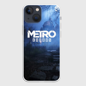 Чехол для iPhone 13 mini с принтом METRO EXODUS в Петрозаводске,  |  | ak47 | metro 2033 | metro exodus | апокалипсис | артем | глуховский | дорога | маски | ночь | оружие | поезд | противогаз | сталкеры