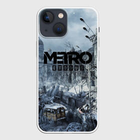 Чехол для iPhone 13 mini с принтом METRO EXODUS в Петрозаводске,  |  | ak47 | metro 2033 | metro exodus | апокалипсис | артем | глуховский | дорога | маски | ночь | оружие | поезд | противогаз | сталкеры