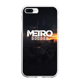 Чехол для iPhone 7Plus/8 Plus матовый с принтом METRO EXODUS в Петрозаводске, Силикон | Область печати: задняя сторона чехла, без боковых панелей | ak47 | metro 2033 | metro exodus | апокалипсис | артем | глуховский | дорога | маски | ночь | оружие | поезд | противогаз | сталкеры