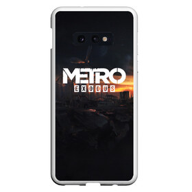 Чехол для Samsung S10E с принтом METRO EXODUS в Петрозаводске, Силикон | Область печати: задняя сторона чехла, без боковых панелей | ak47 | metro 2033 | metro exodus | апокалипсис | артем | глуховский | дорога | маски | ночь | оружие | поезд | противогаз | сталкеры