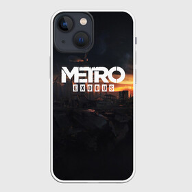 Чехол для iPhone 13 mini с принтом METRO EXODUS в Петрозаводске,  |  | ak47 | metro 2033 | metro exodus | апокалипсис | артем | глуховский | дорога | маски | ночь | оружие | поезд | противогаз | сталкеры