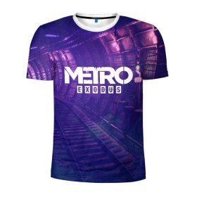 Мужская футболка 3D спортивная с принтом METRO EXODUS в Петрозаводске, 100% полиэстер с улучшенными характеристиками | приталенный силуэт, круглая горловина, широкие плечи, сужается к линии бедра | 