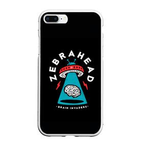 Чехол для iPhone 7Plus/8 Plus матовый с принтом Zebrahead - Brain Invaders в Петрозаводске, Силикон | Область печати: задняя сторона чехла, без боковых панелей | album | brain | core | invaders | mind | rapcore | rock | ufo | zebrahead | альбом | зебрахед | мозг