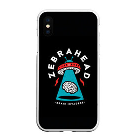 Чехол для iPhone XS Max матовый с принтом Zebrahead - Brain Invaders в Петрозаводске, Силикон | Область печати: задняя сторона чехла, без боковых панелей | album | brain | core | invaders | mind | rapcore | rock | ufo | zebrahead | альбом | зебрахед | мозг