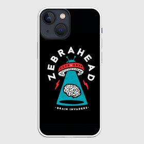 Чехол для iPhone 13 mini с принтом Zebrahead   Brain Invaders в Петрозаводске,  |  | album | brain | core | invaders | mind | rapcore | rock | ufo | zebrahead | альбом | зебрахед | мозг