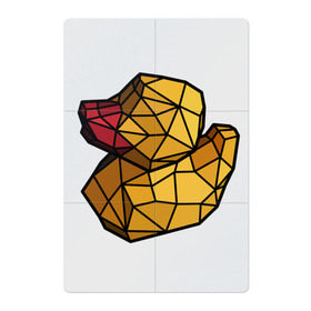 Магнитный плакат 2Х3 с принтом Геометрическая уточка в Петрозаводске, Полимерный материал с магнитным слоем | 6 деталей размером 9*9 см | Тематика изображения на принте: 3d | bird | duck | geometric | геометрия | птица | утка