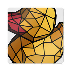 Магнит виниловый Квадрат с принтом Геометрическая уточка в Петрозаводске, полимерный материал с магнитным слоем | размер 9*9 см, закругленные углы | 3d | bird | duck | geometric | геометрия | птица | утка