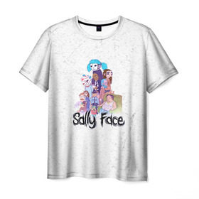Мужская футболка 3D с принтом Sally Face в Петрозаводске, 100% полиэфир | прямой крой, круглый вырез горловины, длина до линии бедер | sally face | гизмо | девид | девочка | игра | лари | ларри | мальчик | маска | мрачная | на лице | пых | с протезом | сал | сали | салли | салли фейс | фейс | фэйс | эддисон | эшли