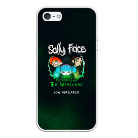 Чехол для iPhone 5/5S матовый с принтом Sally Face в Петрозаводске, Силикон | Область печати: задняя сторона чехла, без боковых панелей | sally face | гизмо | девид | девочка | игра | лари | ларри | мальчик | маска | мрачная | на лице | пых | с протезом | сал | сали | салли | салли фейс | фейс | фэйс | эддисон | эшли