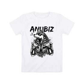 Детская футболка хлопок с принтом Анубис в Петрозаводске, 100% хлопок | круглый вырез горловины, полуприлегающий силуэт, длина до линии бедер | anubiz | анубис | бог | бог войны | египет