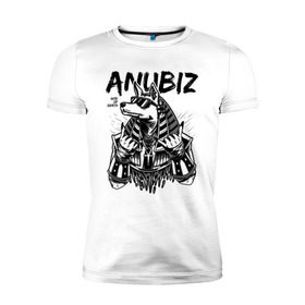 Мужская футболка премиум с принтом Анубис в Петрозаводске, 92% хлопок, 8% лайкра | приталенный силуэт, круглый вырез ворота, длина до линии бедра, короткий рукав | anubiz | анубис | бог | бог войны | египет