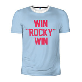 Мужская футболка 3D спортивная с принтом Win Rocky win в Петрозаводске, 100% полиэстер с улучшенными характеристиками | приталенный силуэт, круглая горловина, широкие плечи, сужается к линии бедра | Тематика изображения на принте: rocky | бокс | кино | рокки | сильвестр | спорт | сталлоне | фильм