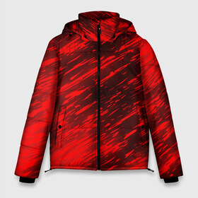 Мужская зимняя куртка 3D с принтом RED FIRE STORM в Петрозаводске, верх — 100% полиэстер; подкладка — 100% полиэстер; утеплитель — 100% полиэстер | длина ниже бедра, свободный силуэт Оверсайз. Есть воротник-стойка, отстегивающийся капюшон и ветрозащитная планка. 

Боковые карманы с листочкой на кнопках и внутренний карман на молнии. | bright | fire | heat | light | orange | wildfire | искры | огненный | огонь | оранжевый | пламя | пожар