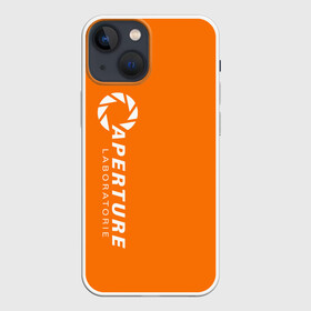 Чехол для iPhone 13 mini с принтом APERTURE LABORATORIE в Петрозаводске,  |  | aperture laboratorie | black mesa | gordon freeman | half life | half life 3 | logo | valve | вэлв | гордон фриман | игра | лого | монтировка | фантастика | халф лайф