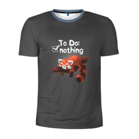 Мужская футболка 3D спортивная с принтом To Do: Nothing в Петрозаводске, 100% полиэстер с улучшенными характеристиками | приталенный силуэт, круглая горловина, широкие плечи, сужается к линии бедра | ленивец | лень | панда