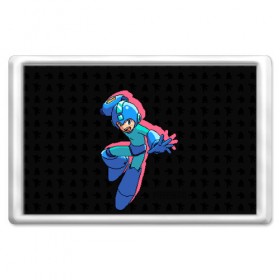 Магнит 45*70 с принтом Mega Man (pixel art) Black в Петрозаводске, Пластик | Размер: 78*52 мм; Размер печати: 70*45 | Тематика изображения на принте: 8 bit | 8bit | art | dendy | famicom | game | games | japan | japanese | man | mega | mega man | megaman | nes | pixel | pixel art | pixelart | retro | video games | videogames