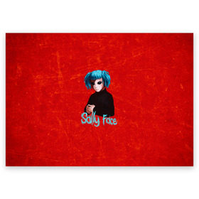 Поздравительная открытка с принтом Sally Face в Петрозаводске, 100% бумага | плотность бумаги 280 г/м2, матовая, на обратной стороне линовка и место для марки
 | sally face | гизмо | девид | девочка | игра | лари | ларри | мальчик | маска | мрачная | на лице | пых | с протезом | сал | сали | салли | салли фейс | фейс | фэйс | эддисон | эшли