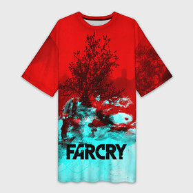 Платье-футболка 3D с принтом FARCRY в Петрозаводске,  |  | far cry | far cry 5 | far cry new dawn | far cry primal | farcry | fc 5 | fc5 | game | new dawn | primal | игры | постапокалипсис | фар край | фар край 5