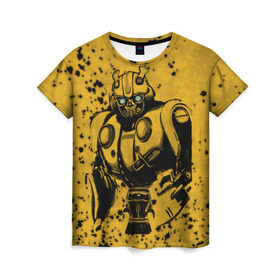 Женская футболка 3D с принтом Bumblebee в Петрозаводске, 100% полиэфир ( синтетическое хлопкоподобное полотно) | прямой крой, круглый вырез горловины, длина до линии бедер | kefer | volkswagen | автобот | бамблби | трансформатор | трансформаторы | шершень | шмель