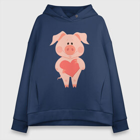 Женское худи Oversize хлопок с принтом Love Pig в Петрозаводске, френч-терри — 70% хлопок, 30% полиэстер. Мягкий теплый начес внутри —100% хлопок | боковые карманы, эластичные манжеты и нижняя кромка, капюшон на магнитной кнопке | 2019 | дед мороз | дом | елка | желание | животные | зима | кабан | милый | мороз | настроение | новый год | пеппа | подарок | позитив | поросенок | праздник | радость | рождество | санта клаус | свинка