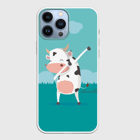 Чехол для iPhone 13 Pro Max с принтом DAB Корова в Петрозаводске,  |  | dab | dabbing | даб | даббинг | корова | танец
