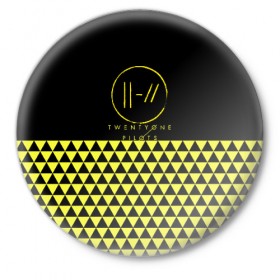 Значок с принтом Twenty One Pilots в Петрозаводске,  металл | круглая форма, металлическая застежка в виде булавки | 