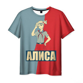 Мужская футболка 3D с принтом Алиса в Петрозаводске, 100% полиэфир | прямой крой, круглый вырез горловины, длина до линии бедер | алиса | аниме | бесконечное лето
