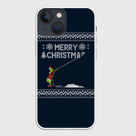 Чехол для iPhone 13 mini с принтом Гринч Вязаный в Петрозаводске,  |  | вязаный свитер | вязка | новый год | рождество