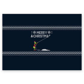 Поздравительная открытка с принтом Гринч Вязаный в Петрозаводске, 100% бумага | плотность бумаги 280 г/м2, матовая, на обратной стороне линовка и место для марки
 | вязаный свитер | вязка | новый год | рождество