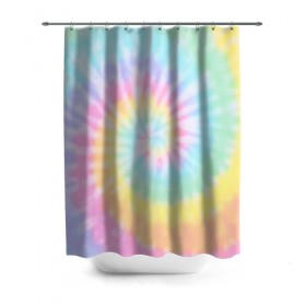 Штора 3D для ванной с принтом Pastel Tie Dye в Петрозаводске, 100% полиэстер | плотность материала — 100 г/м2. Стандартный размер — 146 см х 180 см. По верхнему краю — пластиковые люверсы для креплений. В комплекте 10 пластиковых колец | tie dye | абстракция | краска | хиппи