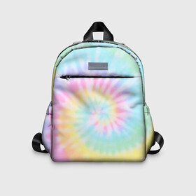 Детский рюкзак 3D с принтом Pastel Tie Dye в Петрозаводске, 100% полиэстер | лямки с регулируемой длиной, сверху петелька, чтобы рюкзак можно было повесить на вешалку. Основное отделение закрывается на молнию, как и внешний карман. Внутри дополнительный карман. По бокам два дополнительных кармашка | tie dye | абстракция | краска | хиппи