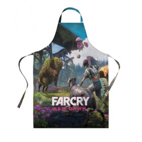 Фартук 3D с принтом FARCRY:NEW DAWN в Петрозаводске, 100% полиэстер | общий размер — 65 х 85 см, ширина нагрудника — 26 см, горловина — 53 см, длина завязок — 54 см, общий обхват в поясе — 173 см. Принт на завязках и на горловине наносится с двух сторон, на основной части фартука — только с внешней стороны | far cry | far cry 5 | far cry new dawn | far cry primal | farcry | fc 5 | fc5 | game | new dawn | primal | игры | постапокалипсис | фар край | фар край 5