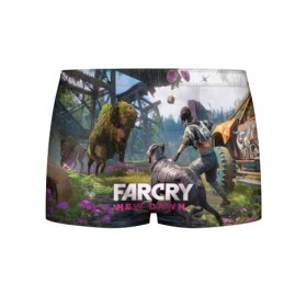 Мужские трусы 3D с принтом FARCRY:NEW DAWN в Петрозаводске, 50% хлопок, 50% полиэстер | классическая посадка, на поясе мягкая тканевая резинка | Тематика изображения на принте: far cry | far cry 5 | far cry new dawn | far cry primal | farcry | fc 5 | fc5 | game | new dawn | primal | игры | постапокалипсис | фар край | фар край 5