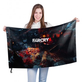 Флаг 3D с принтом FARCRY4 в Петрозаводске, 100% полиэстер | плотность ткани — 95 г/м2, размер — 67 х 109 см. Принт наносится с одной стороны | 