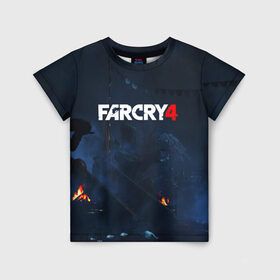 Детская футболка 3D с принтом FARCRY4 в Петрозаводске, 100% гипоаллергенный полиэфир | прямой крой, круглый вырез горловины, длина до линии бедер, чуть спущенное плечо, ткань немного тянется | 
