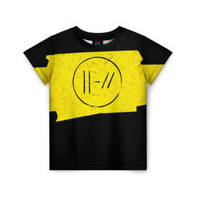 Детская футболка 3D с принтом TWENTY ONE PILOTS - Trench в Петрозаводске, 100% гипоаллергенный полиэфир | прямой крой, круглый вырез горловины, длина до линии бедер, чуть спущенное плечо, ткань немного тянется | band | best | blurry | face | indie | logo | music | one | pilots | pop | regional | rock | symbol | top | trench | twenty | vessel | группа | инди | лого | логотип | музыка | пилоты | поп | рок | символ | топ | тренч