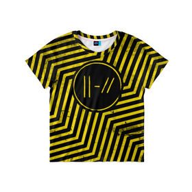 Детская футболка 3D с принтом Twenty One Pilots - Trench в Петрозаводске, 100% гипоаллергенный полиэфир | прямой крой, круглый вырез горловины, длина до линии бедер, чуть спущенное плечо, ткань немного тянется | band | best | blurry | face | indie | logo | music | one | pilots | pop | regional | rock | symbol | top | trench | twenty | vessel | группа | инди | лого | логотип | музыка | пилоты | поп | рок | символ | топ | тренч