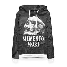 Женская толстовка 3D с принтом Memento mori в Петрозаводске, 100% полиэстер  | двухслойный капюшон со шнурком для регулировки, мягкие манжеты на рукавах и по низу толстовки, спереди карман-кенгуру с мягким внутренним слоем. | black | death | life | memento mori | skeleton | skull | жизнь | скелет | череп | черный