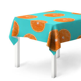 Скатерть 3D с принтом Апельсины в Петрозаводске, 100% полиэстер (ткань не мнется и не растягивается) | Размер: 150*150 см | Тематика изображения на принте: апельсин | апельсины | грейпфрукт | грейпфрут | разрез | сочный | фрукт