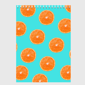 Скетчбук с принтом Апельсины в Петрозаводске, 100% бумага
 | 48 листов, плотность листов — 100 г/м2, плотность картонной обложки — 250 г/м2. Листы скреплены сверху удобной пружинной спиралью | Тематика изображения на принте: апельсин | апельсины | грейпфрукт | грейпфрут | разрез | сочный | фрукт